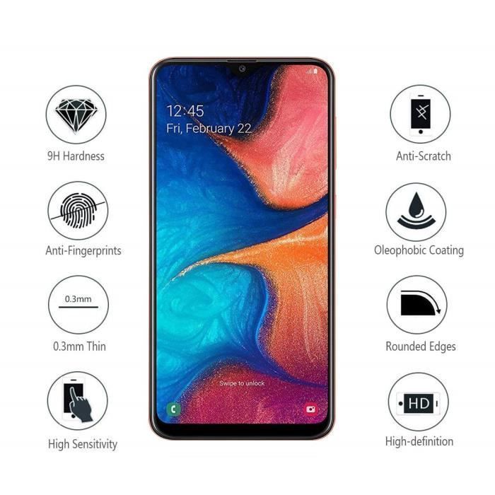 Coque pour Samsung Galaxy A20E - Silicone Souple Transparent + Verre Trempé Integral Bord Noir Protection Ecran [Phonillico®]