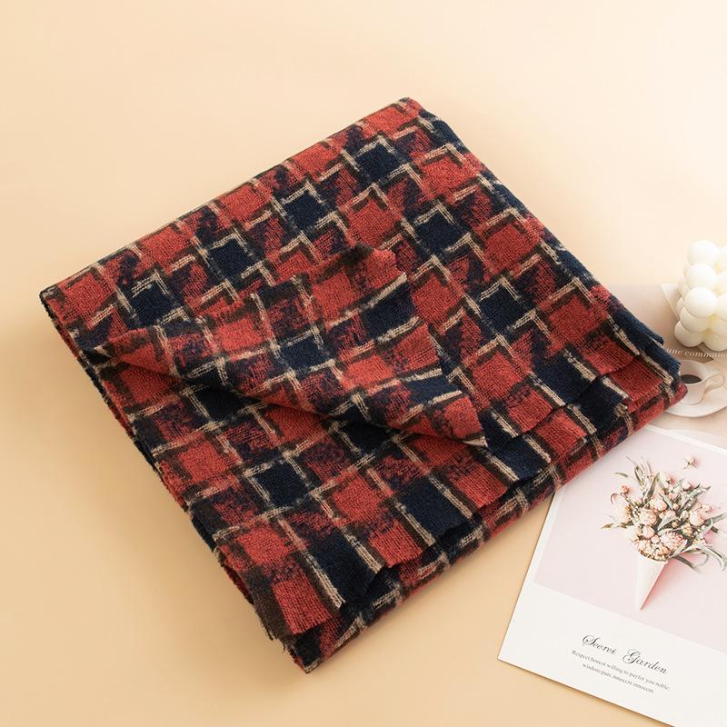 Houndstooth Scarf, Women's Commuting Cold Neck Scarf, Fashionable Light Luxury, Warm Shawl