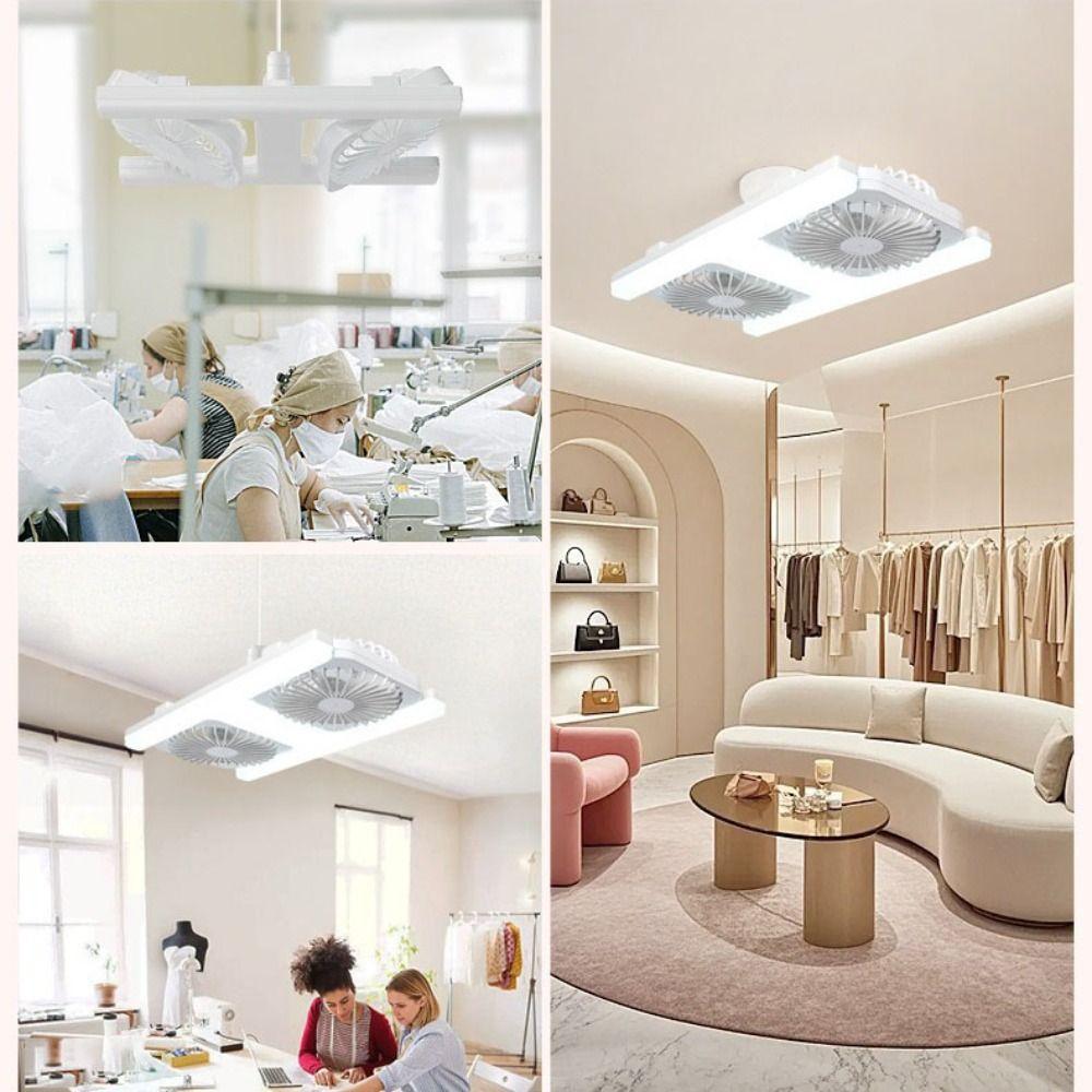 60W Power LED Ceiling Fan Double Blades Ceiling Fan Light Fan Lamp Remote Control Fan Kitchen Use