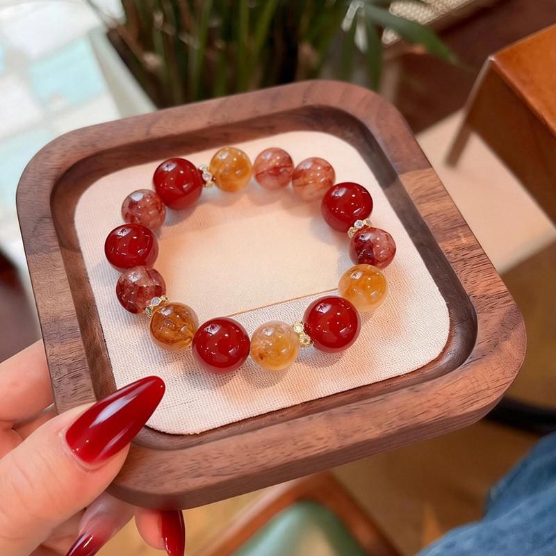 Natural Red Agate Super Seven Crystal Bracelet Women 2025 New Luxury Original Design