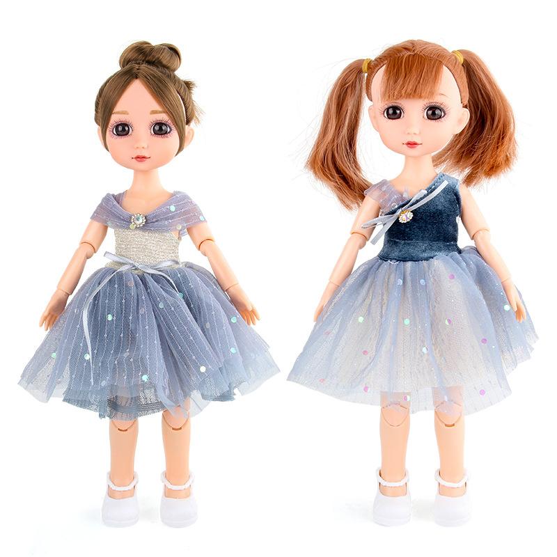 12-Inch Foreign Baby Fat Child Doll Playing House Girl Toy 12-Joint Movable Dress-Up Princess Ornament