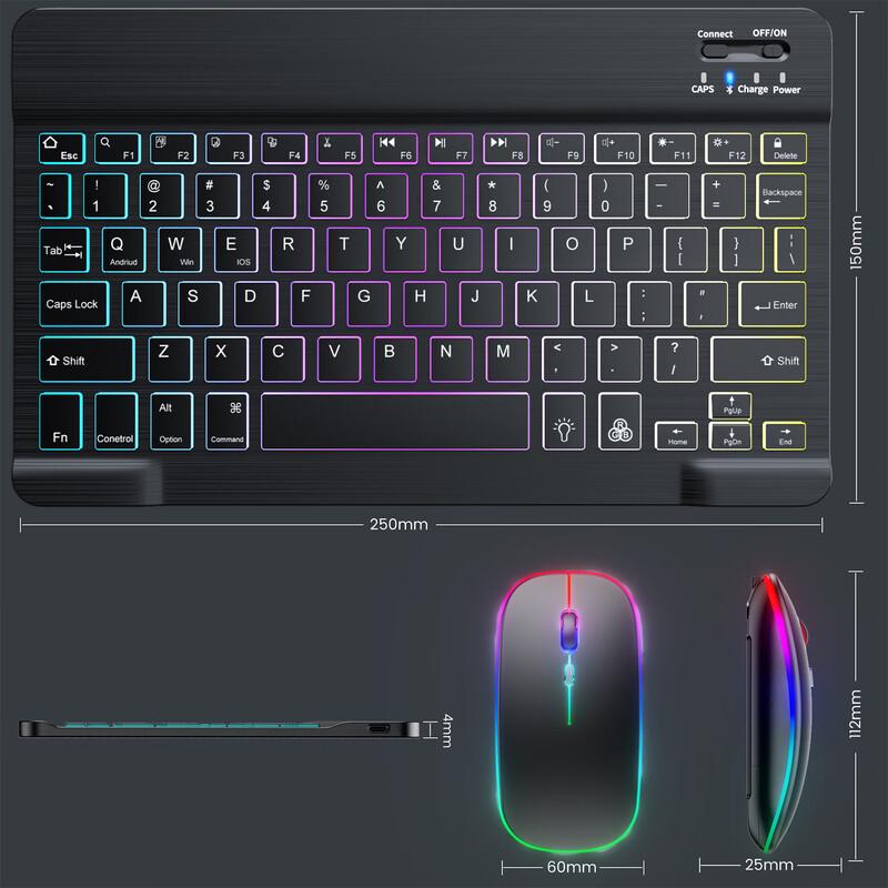 OLOEY Wireless Bluetooth Backlit Keyboard and Mouse Combo