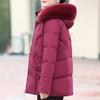 Middle Age Women's Winter Plus Size Jackets Elegant Faux Fur Collar Thick Warm Short Outerwears Loose Female Parkas Hooded