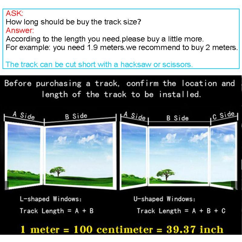 Flexible Ceiling Curtain 1M Track Mounted Bendable Curved Rod Rail Straight Slide Windows Decor Plastic Accessories Kit