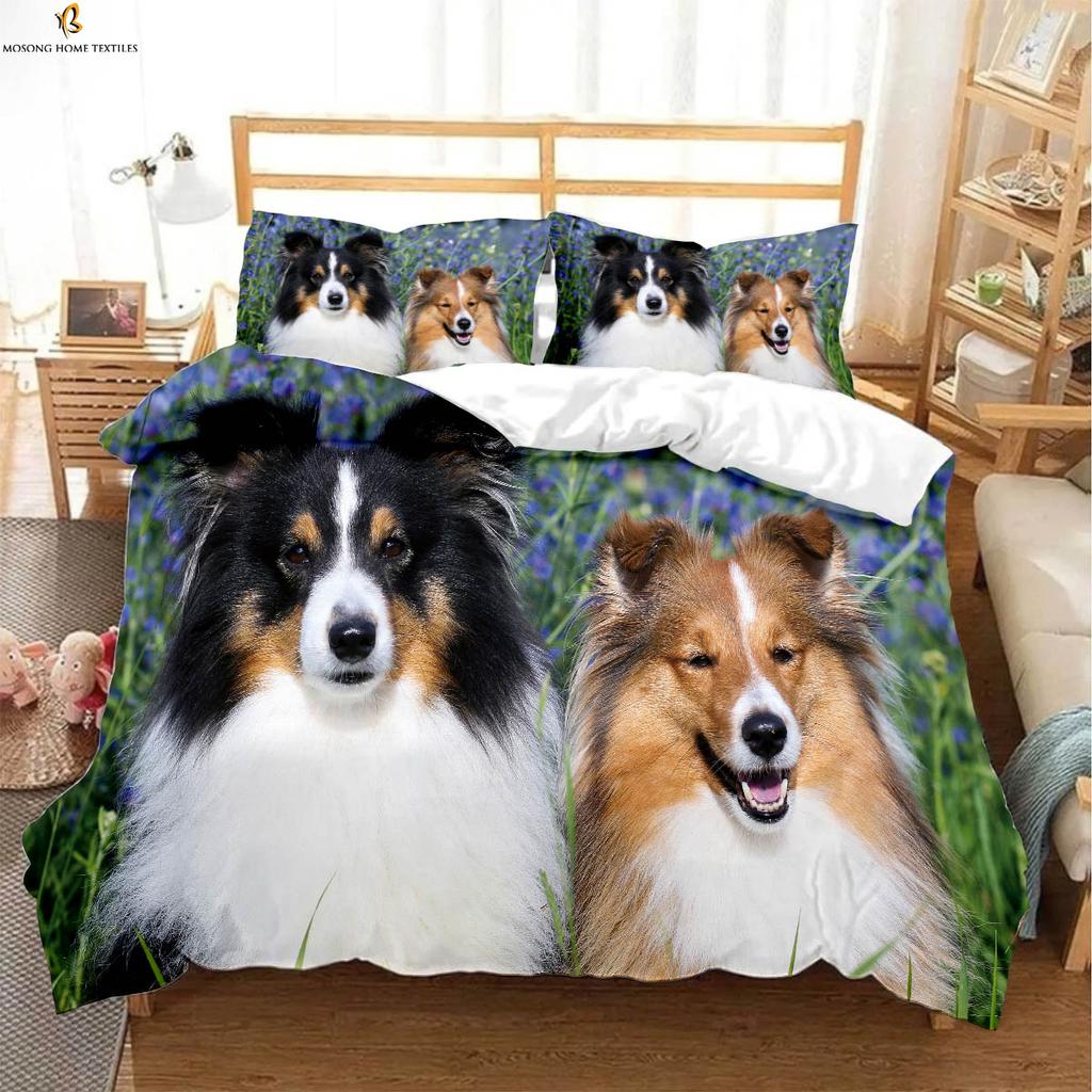 Милая собака животное 3D печатный пододеяльник комплект постельного белья пододеяльник наволочка мягкий и удобный пододеяльник 3 шт.