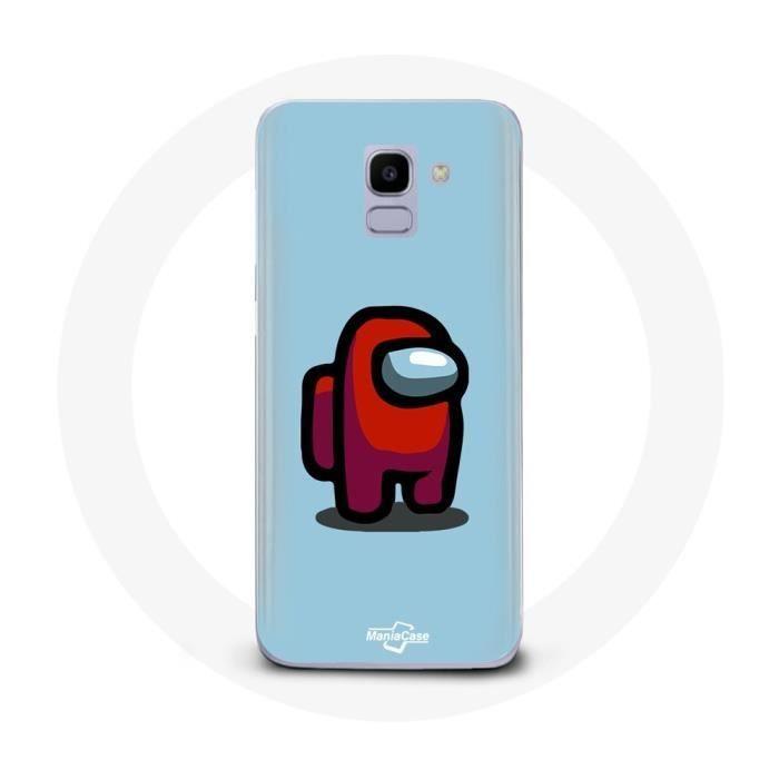 Coque - MANIACASE - Samsung Galaxy A8 2018 - Souple - Motif Among Us - Couleur Bleu