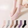 Women's Autumn and Winter Socks with Fleece, Thickened Loops, Warm Cotton Socks, Lace Mid-calf Socks, Towel Bottom, Sweat-absorbing Long Socks
