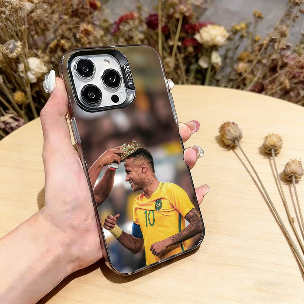 Футбольная звезда 10 Неймар Чехол для телефона для iPhone 17,16,15,14,13,12,11 Plus,Pro Max,XS,Разноцветный Серебристый Черный Чехол