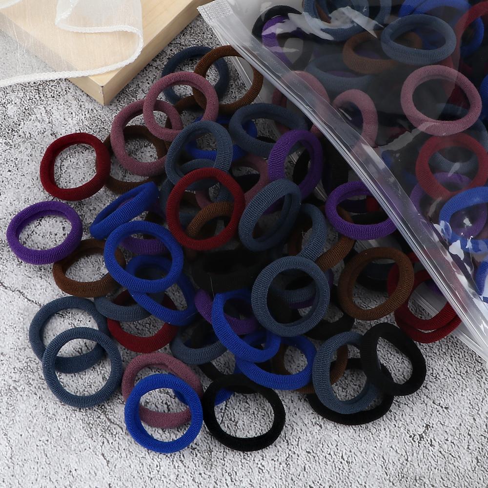 50/100PCS Hair Bands For Kids Baby Girls 3cm High Elastic Mixed Colors Headband Scrunchies Headwear Hair Accessories Gift Holder