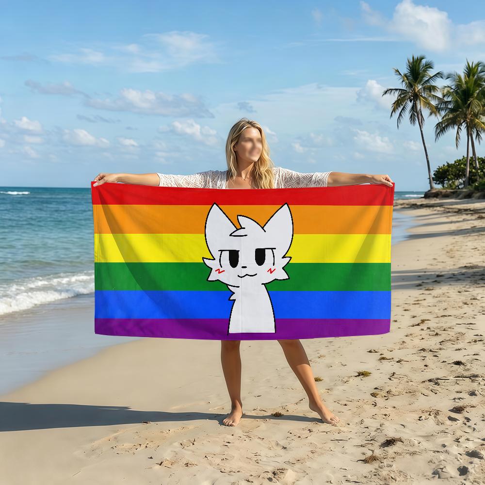 Мультяшный Boykisser SillyCat Полотенце Мягкое Бассейн Подарок Для Путешествий Спортзал Душ Кемпинг Быстросохнущее Спортивное Пляжное Полотенце