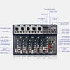 7 Channel  Bluetooth Audio Mixer USB Digital Microphone Sound Mixer Console Professional Karaoke Audio Mixer Amplifier 32x23.5x3.8cm