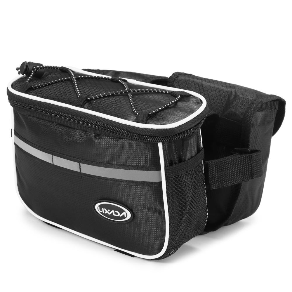 Lixada велосипедная верхняя сумка-труба с дождевиком, водонепроницаемый кофр на переднюю раму горного велосипеда