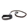 PU Leather Dog Collar Leash Set with Shock Absorbing Spring Braided Dog Training Leash for Medium