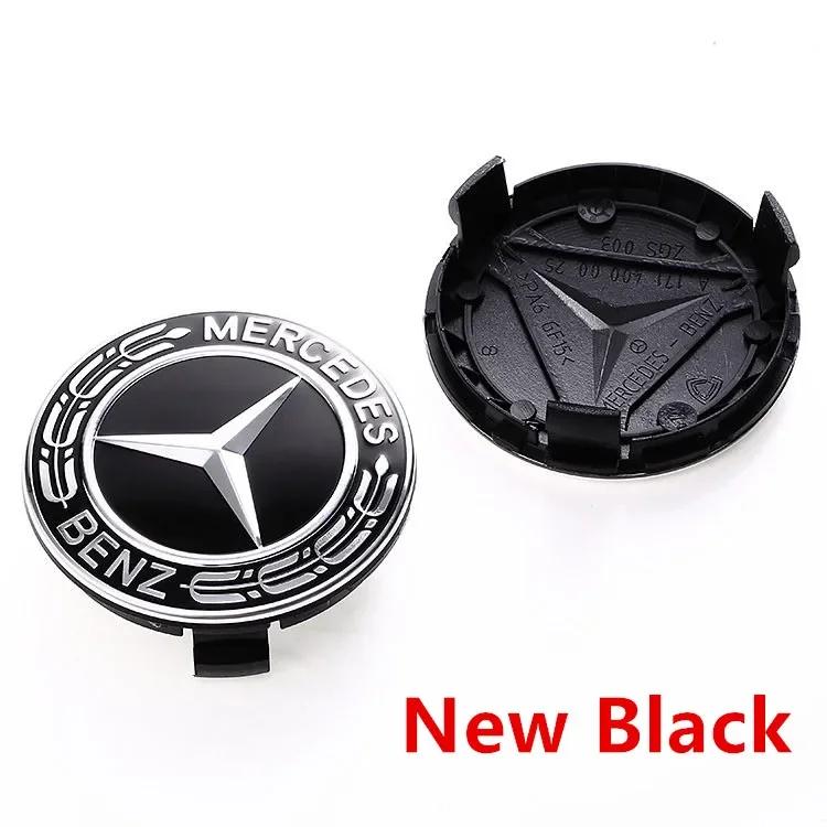 For Benz a24Pcs 75MM Car Wheel Center Hub Caps AMG Wreath for Mercedes Benz GLE GLK SLK CLA CLK W203 W204 W205 W209 W210 W211 W212