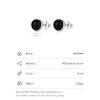 Natural Black Agate Stud Earrings 925 Sterling Silver Round Daily Hypoallergenic Earring 4mm 5mm 6mm Jewelry For Women