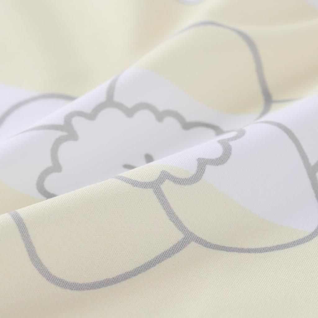 Наволочка Nishikawa Miffy Fits с внутренней подушкой PJ04140034, 63x43 см, Стирка, Двусторонняя, Чехол, DB4601, В полоску, Цветочный, Желтый,
