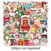100 Christmas Cartoon Stickers, Christmas WaterproofDecoration, Guka Material, And Epoxy Resin Planner Stickers