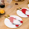 3Pcs Christmas Tableware Holder Festive Faceless Gnome Cutlery Bag for Fork Knife Christmas Kitchen Dining Table Decor