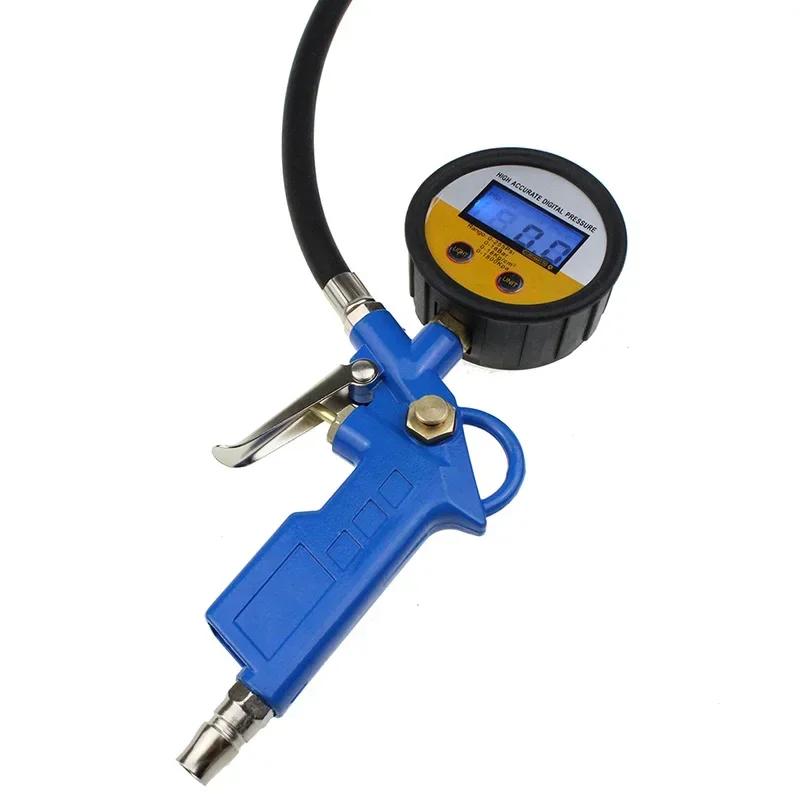 Car Digital Tire Inflator Gun - Auto Tyre Pressure Tool with LCD Manometer Gauge for Inflating & Pressure Testing