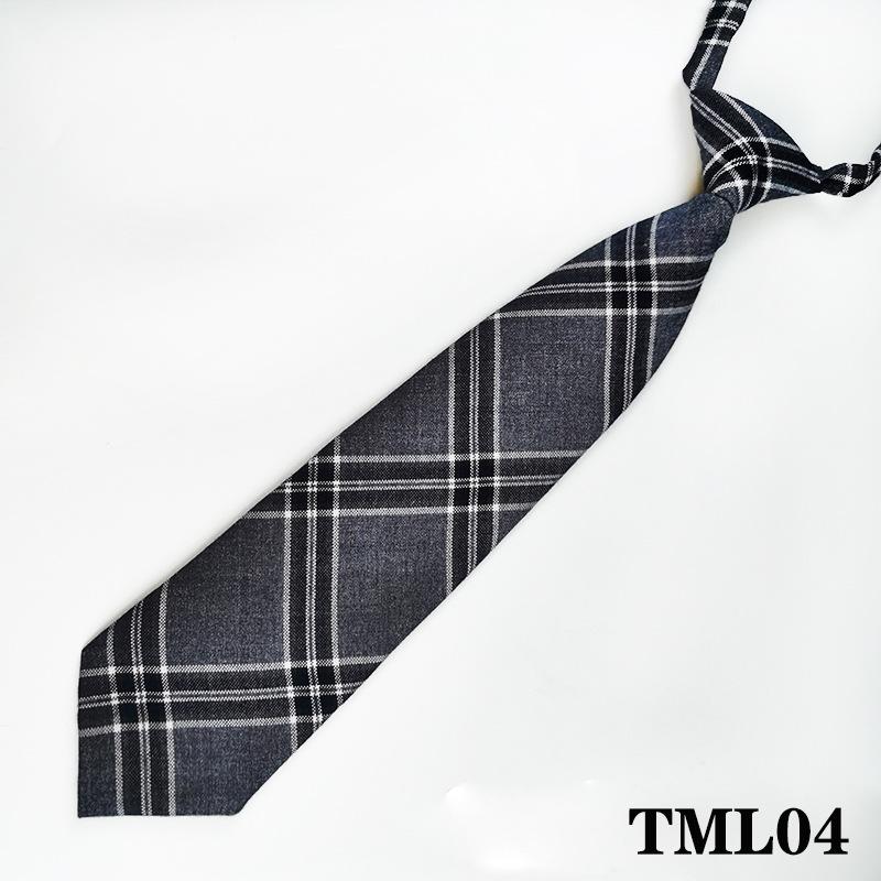 Free Jk Tie Plaid Brown Gray Vintage Student Pullover Rubber Band College Ins Japanese Tr Uniform Tie