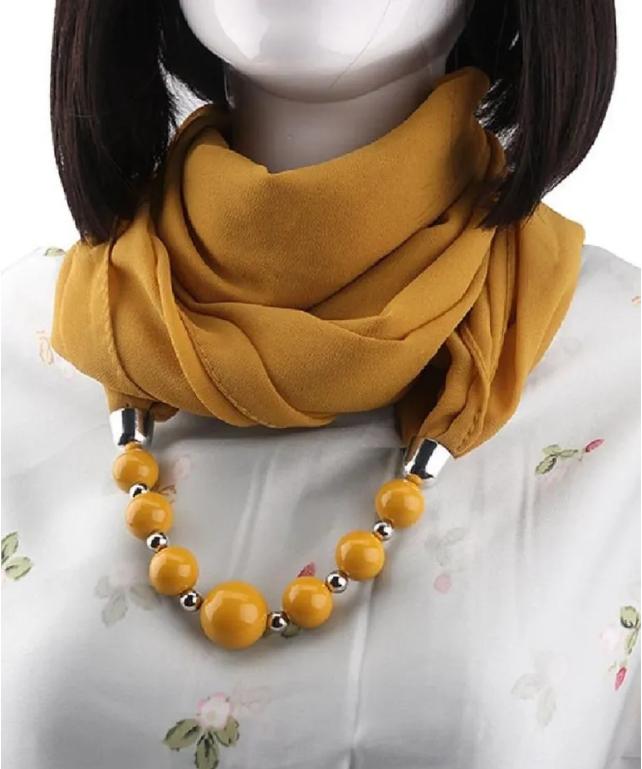Gorgeous Beads, Circular Ring Scarf, Women's Scarf Accessories, Necklace, Ethnic Scarf