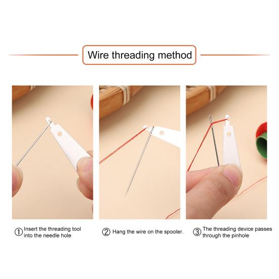 Набор швейных инструментов 34 шт./компл. с нитковдевателем, нитеобрезателем, наперстками, иглами разных размеров, катушками цветных ниток, портативные швейные инструменты