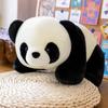 Panda Plush Toy Realistic Stuffed Panda Doll Cuddly Lying Position Plush Doll Cute Baby Bamboo Panda Bear Cartoon for Kids and Adult
