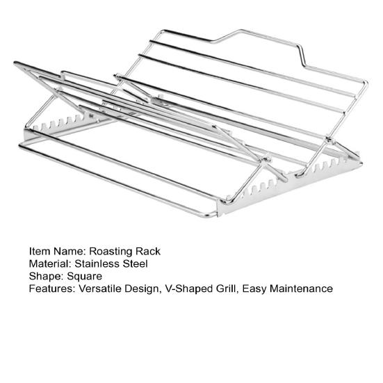Стойка для жарки из нержавеющей стали, решетки для ребрышек барбекю, сковорода для жарки индейки, безопасная для использования в духовке, V-образная, устойчивая к высоким температурам решетка для гриля для индейки, куриных ребрышек