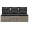 VidaXL Canapé de jardin avec coussins 3 places gris résine tressée 366139