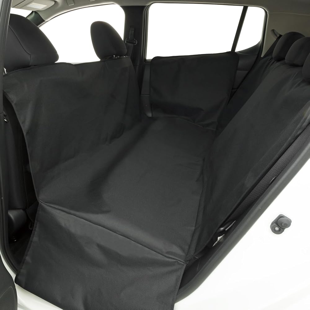 BONFORM Finepet Waterproof Pet Seat Cover, Black, Rear Seat, One Size Fits All, Easy Installation, Compatible with Rear Seat Belts, 4125-04BK