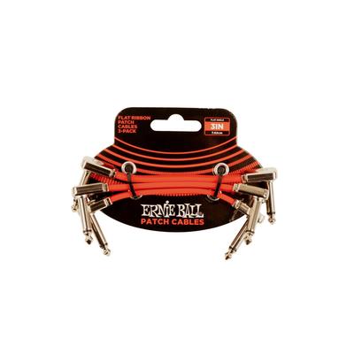 ERNIE BALL 6401 плоский ленточный соединительный кабель красный 3 шт. 3 дюйма EB 6401 плоский ленточный соединительный кабель 3P [оригинальный продукт] 7,6 см 3"