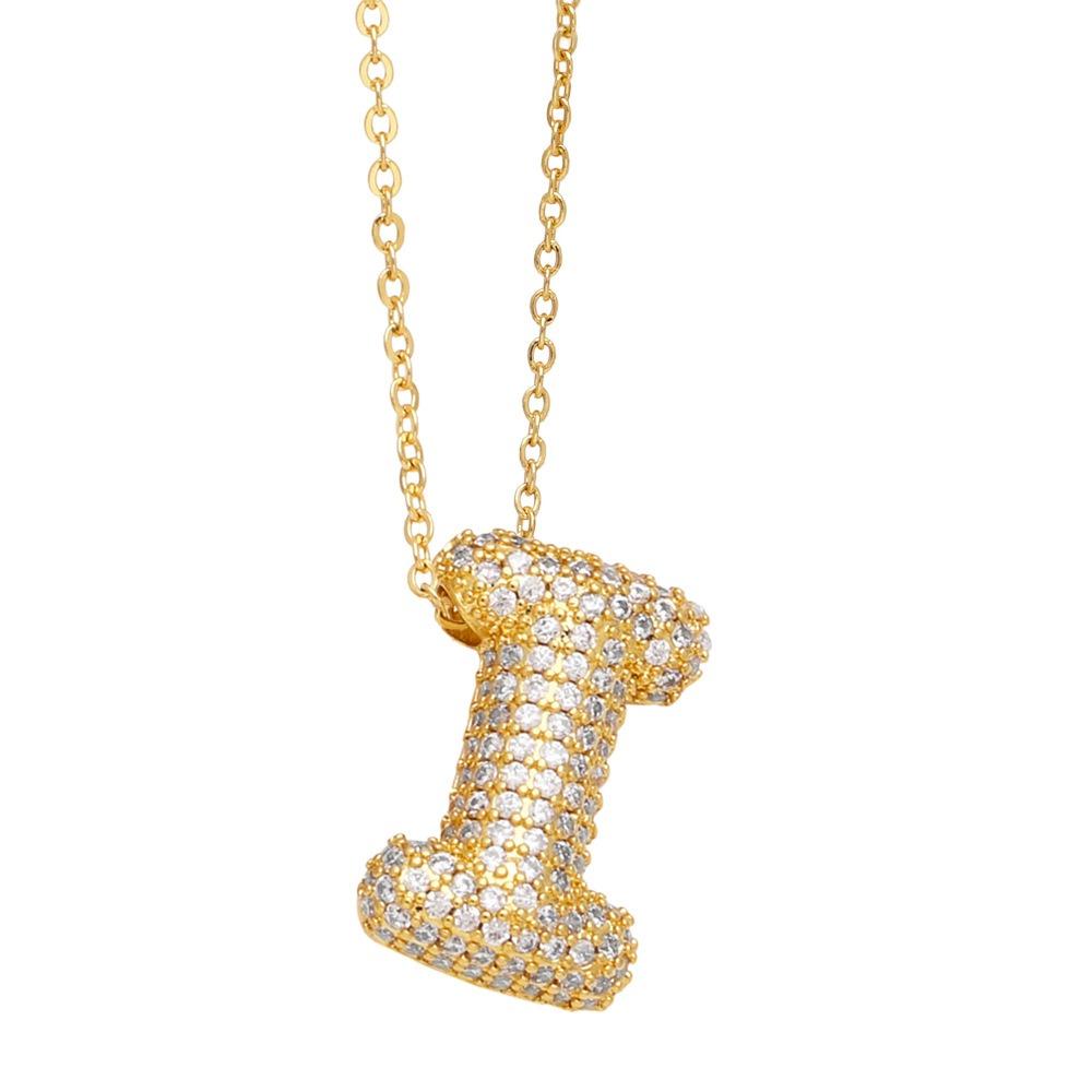 Gold Color 26 Letters Necklace Alphabet Women Sweater Chain A-Z Letter Clavicle Chain Ladies