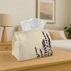 1pc Lavender Stems Tissue Box - Minimal Botanical Sketch Napkin Storage Box, Suitable for Rolls/facial Tissues/single Sheets, Multi-functional Storage
