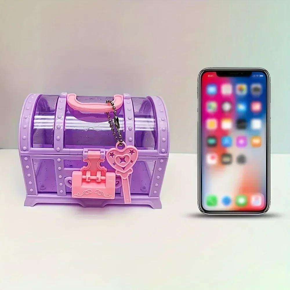 Мини шкатулка для украшений в виде розы, шкатулка для украшений для девочек с замком, контейнер для хранения в форме сундука с сокровищами, для безделушек, подарков, игрушка для ролевых игр