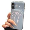 Милый свежий розово-белый бант для iPhone 17Promax с большим окном, чехол для мобильного телефона IP16/15/14/13