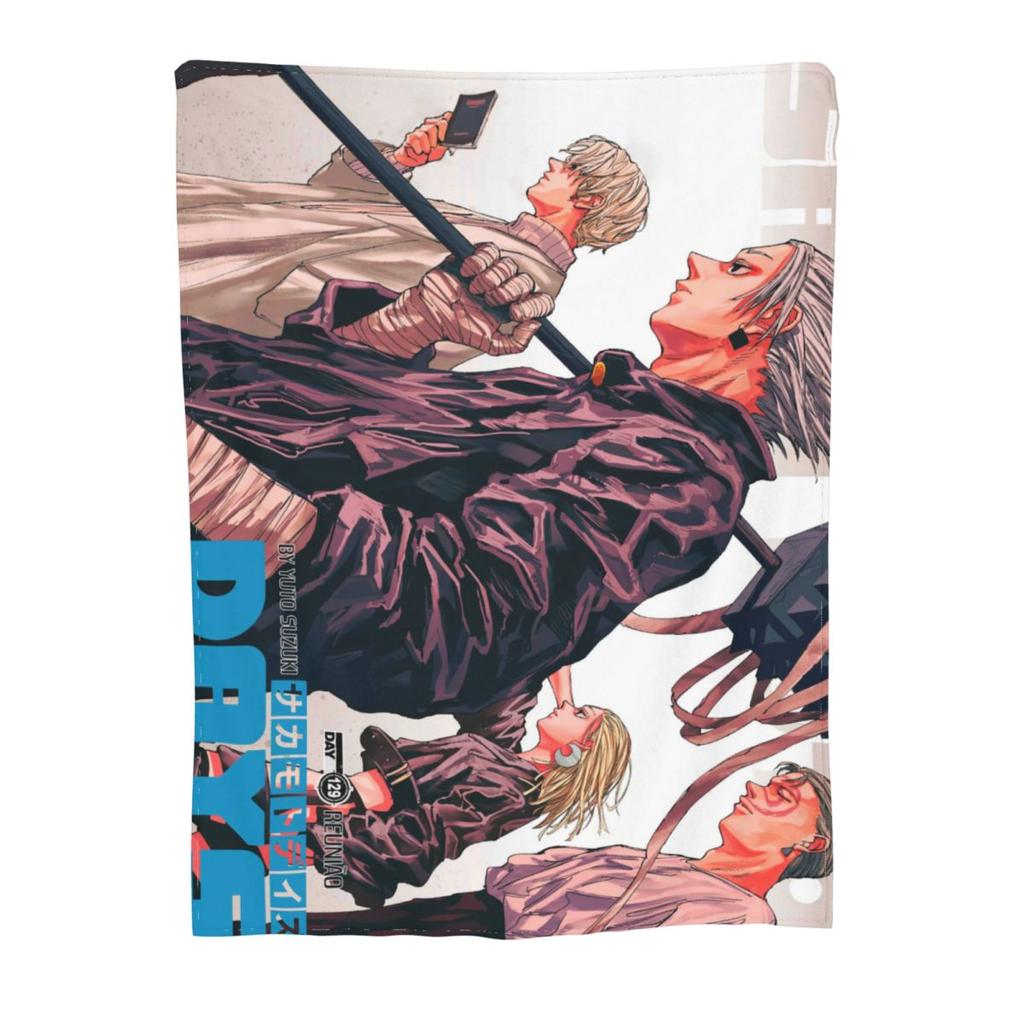 Anime Sakamoto Days Blanket Fleece All Season Multi-function Ultra-Soft Throw Blankets for Home Travel Bedspreads