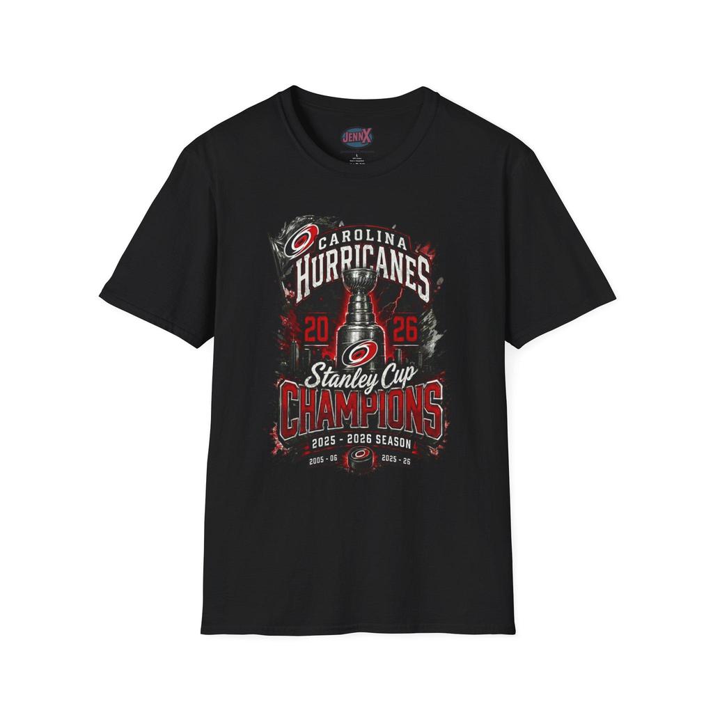 Carolina Hurricanes 2026 Stanley Cup Champions Graphic T Shirt Unisex Ice Hockey Team Fan Cotton Short Sleeve Casual Tee