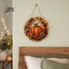 Seasonal Decoration Piece Pumpkin Acrylic Window Hanging Decor, Fall Harvest Wreath Ornament for Holiday Thanksgiving Halloween, Indoor Outdoor