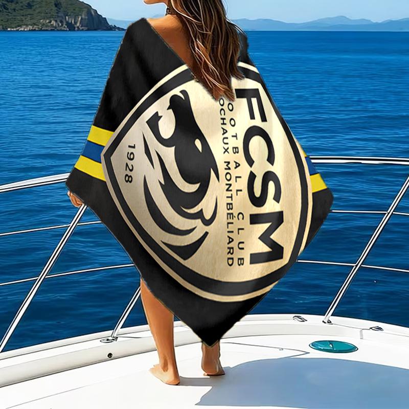 Fcsm Football Club Emblem Beach Towel - Soft, Absorbent Microfiber, Lightweight, Ideal for The Beach, Parties, Travel, Camping fan gifts