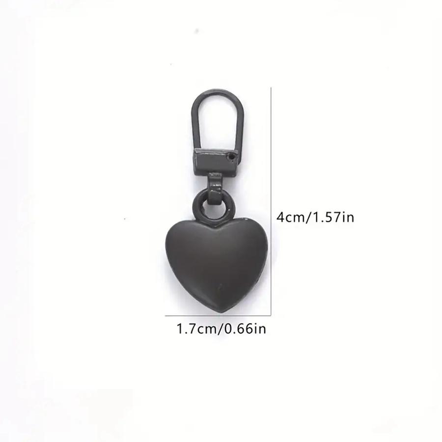 5 шт., съемник застежек-молний в форме сердца, съемный металлический слайдер на молнии, ремонтные комплекты для сумок, рюкзака, пальто, язычок на молнии