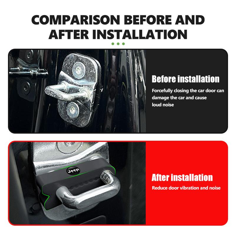 APK6 4Pcs Car Door Shock Absorber Gasket Silicone Shockproof Cushion For Jeep Grand Cherokee Patriot Renegade Compass Wrangler