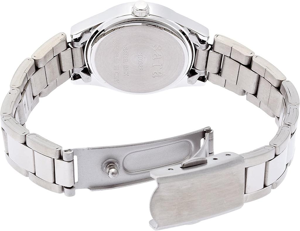 Fieldwork ST052Fp-1 Women's Analog Petit Metal Watch with Black Metal Band, Silver