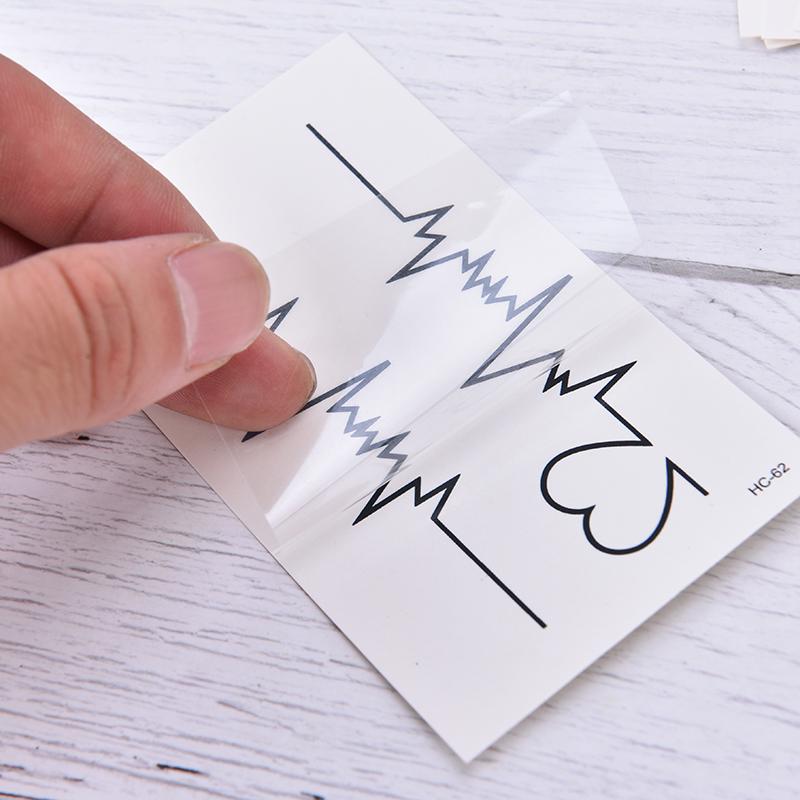 Heart Tattoos Temporary Ecg Tattoo Products Waterproof Disposable Tattoo Sticker