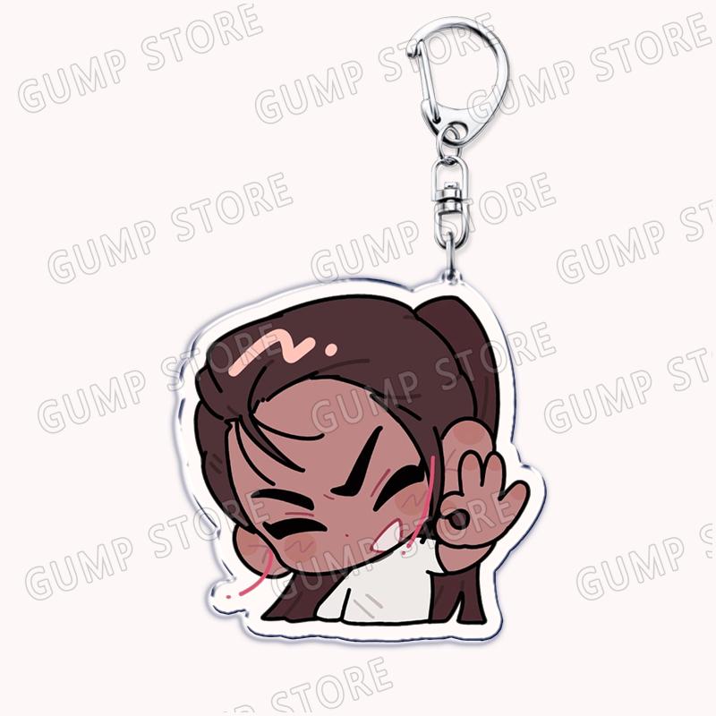 Popular Anime Alien Stage Chibis Music Keychains for Accessories Bag Luka Ivan Till Mizi Hyuna Sua Keyrings Jewelry Fans Gifts
