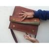 Men's (Vintage) Brown Leather Full Flap Messenger Laptop Satchel Shoulder Bag