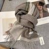 Luxury Winter 100% Wool Scarf Women 2 Colours Cashmere Handkerchief Warm Pashmina Female Shawl Pareo Soft Bufanda Scarves Stole