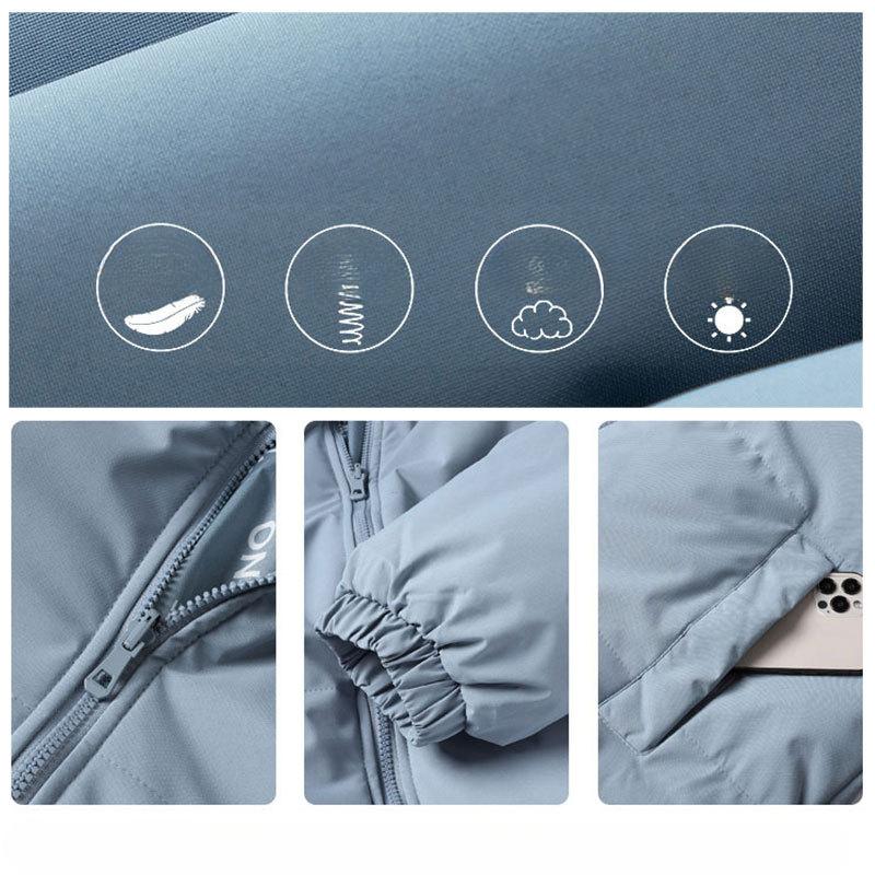 Зимняя одежда для пар из хлопка Двусторонняя одежда с хлопковой подкладкой Высокая тенденция на улице Свободное и универсальное утолщенное теплое зимнее пальто с воротником-стойкой