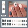 24pcs Detachable Fake Nials Press On Nails Pink Glitter Gold Edge False Nails French Short Square