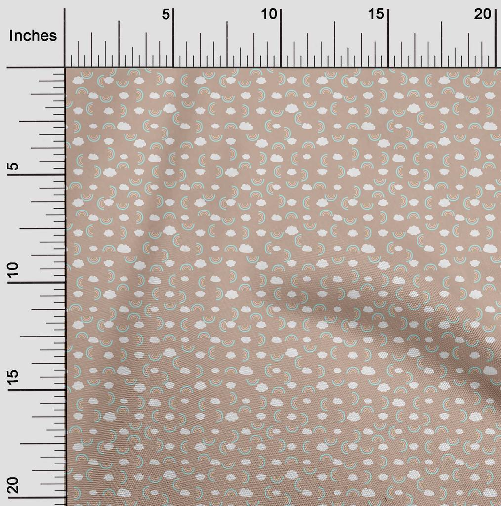 oneOone Cotton Flex Light Brown Fabric Cloud Sewing Craft Projects Fabric Prints By Yard 40 Inch