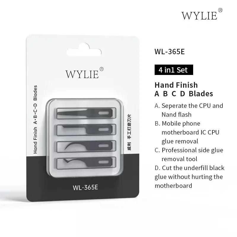 WYLIE WL-365E Hand Sharpened Blade Mobile Phone Repair Motherboard IC CPU Professional Edge Glue Cut Vinyl Hand Blade Tools set